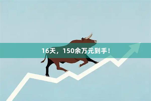16天，150余万元到手！
