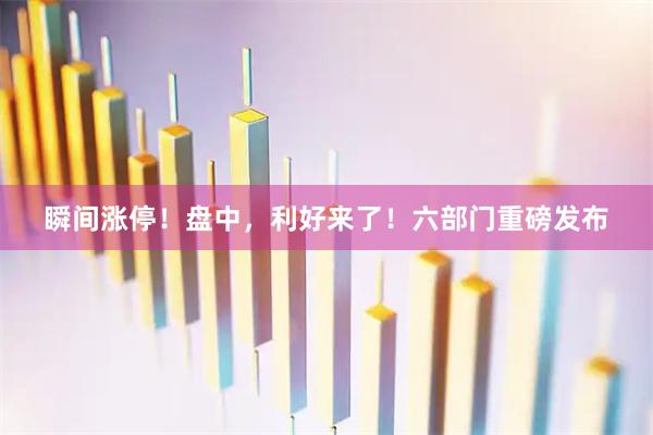 瞬间涨停！盘中，利好来了！六部门重磅发布